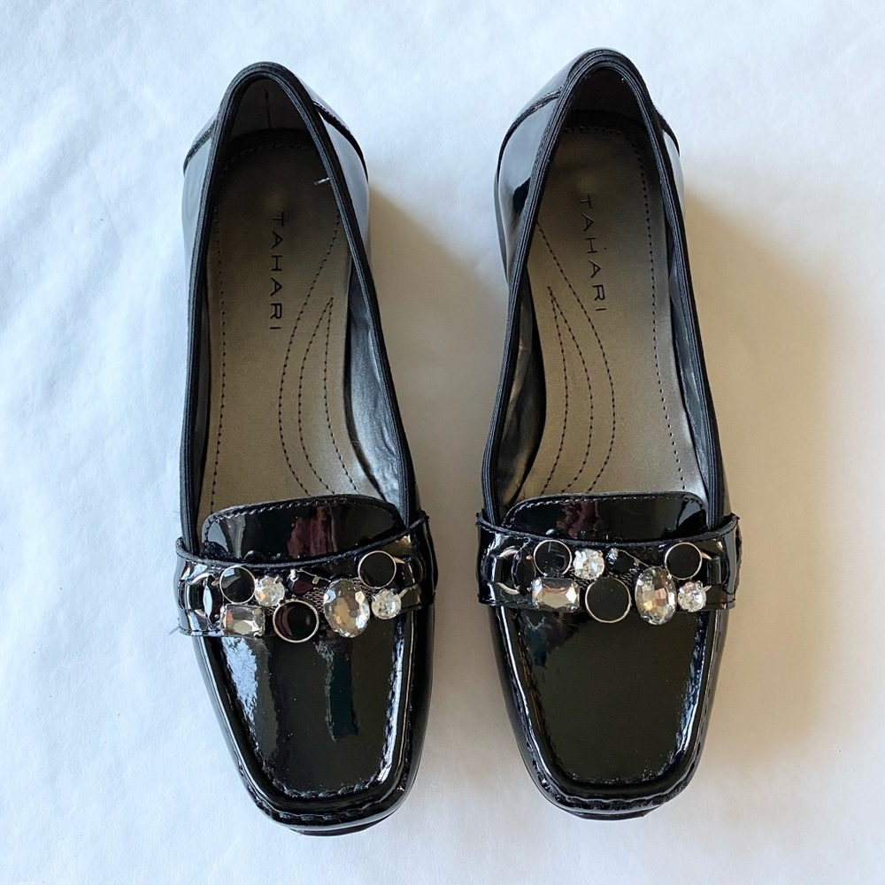 Tahari Emilia Patent Leather Embellished Loafers
